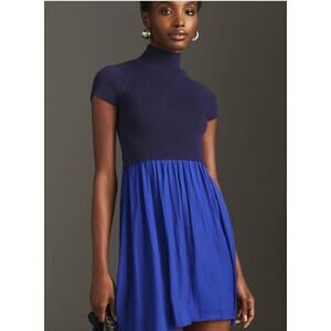 NWT Anthropologie The Thea Twofer Sweater Dress Short Sleeve Mini Xlarge